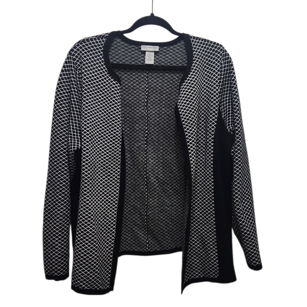 Catherines Black and White Patterned Cardigan